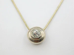 Signed CNA Sterling Silver 925 Spinel Halo Pendant Necklace Faux Diamond - Picture 1 of 5
