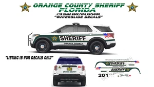 1/43 Scale Orange Cnty Sheriff Waterslide Decals For Motormax 2022 Ford Explorer - Picture 1 of 1