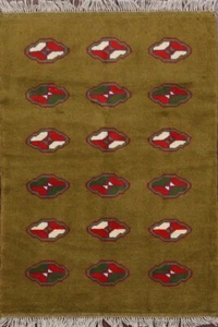 3x5 All-Over Gabbeh Area Rug Hand-Knotted Tribal Wool Oriental Geometric Nomadic - Picture 1 of 12