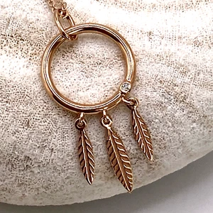 18K Gold Diamond Necklace 0.005cts Natural Diamond Solid Gold UK Hallmarked - Picture 1 of 10