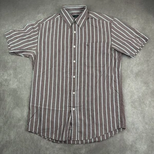 Arnold Palmer Short Sleeve Button Shirt Size Small 14.5 Vertical Striped Golf - Picture 1 of 10