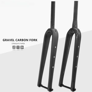 Horquilla delantera de carbono para bicicleta de carretera 1-1/8 recta/cónica montaje plano 140/160 mm grava - Imagen 1 de 28