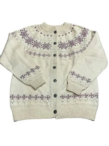Dale of Norway Women's Sweater Cardigan Fair Isle New Wool Vintage Size 42 M/L - Picture 1 of 12