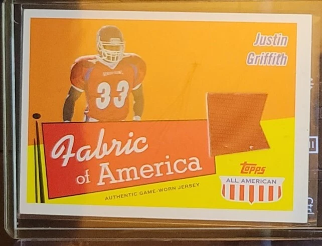 JUSTIN GRIFFITH 2003 Topps All American Fabric of America Jersey ATLANTA FALCONS - Image 1 of 1