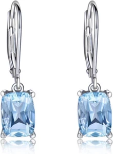 Elegante 925 Sterling Silber Himmelblau Topas Ohrringe für Frauen - Bild 1 von 6