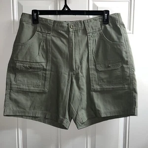 Mens RedHead Olive Green Cotton Cargo shorts Elastic Waist Flat Front 40x8 - Picture 1 of 6