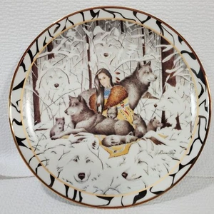 Amongst Friends Where Paths Meet Native Americans & Black Wolf Collector Plate 8 - Picture 1 of 8