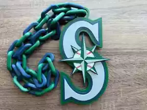 Collar de cadena colgante de gran tamaño de los Seattle Mariners - Audaz joyería para fanáticos de la MLB - Imagen 1 de 2