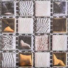30Pcs 3D Mosaic Tile Stickers, 10 x 10cm Square Wallpaper Self-Adhesive Style 10