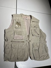 Vintage Banana Republic Vented Vest Zip Front Cargo Photo Safari Fish Men's XL