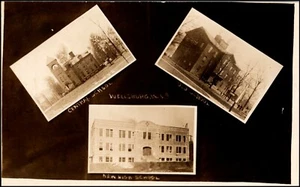 Postal Central, Old, New High School, Wellsburg, W. VA., WV Virginia Occidental RPPC - Imagen 1 de 2