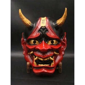 Samurai Mask Prajna Tengu Cosplay Red/Black Mask Japanese Hannya Devil Demon - Picture 1 of 18