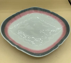 Vintage Tepco rosa grau große Mittelkonsole Entenfuß Schüssel 11,5 "x 14,25" - Bild 1 von 12