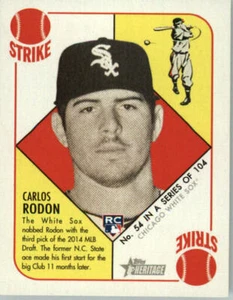 2015 Topps Heritage '51 Collection Mini Black Back #54 Carlos Rodon SP BX 5V - Picture 1 of 1