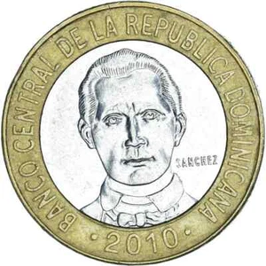 2010 Dominican Republic 5 Pesos Coin Republica Dominicana Moneda Banco Central - Picture 1 of 4