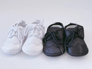 Baby Boy White Or Black Christening Wedding Formal Party Satin First Shoes - Picture 1 of 14