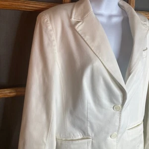 Worthington Stretch Women's Ivory Blazer Size 12 19x28 Cotton Blend - Picture 1 of 12