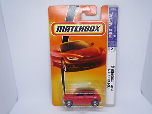 Matchbox '64 Austin Mini Cooper S, Red with Black Roof, MINT on long card MB765