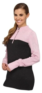 Nike Women's Heather Two Tone Sweater 542057 Wool Blend 1/2-Zip Mock Collar L LG - Picture 1 of 5