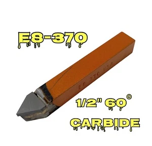 ☀️(1 pc) #E-8 370 Brazed Carbide Tip 60° Lathe Threading Tool, 1/2" Square Shank - Picture 1 of 7