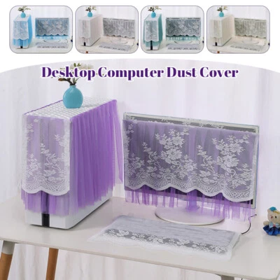3PCS Lace Desktop Computer Dust Cover One Machine Protective Monitor Cover Cloth - Image 1 of 4
