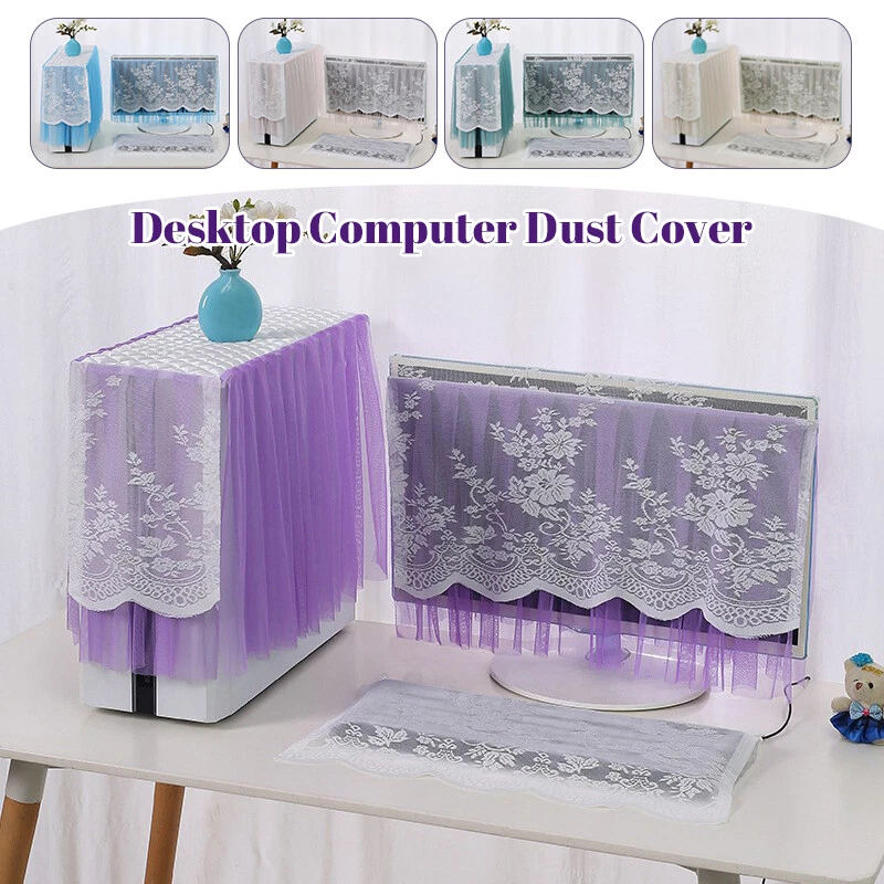 3PCS Lace Desktop Computer Dust Cover One Machine Protective Monitor Cover Cloth - Image 1 of 4