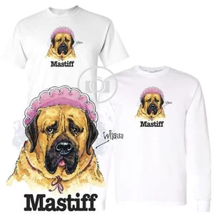 Mastiff Fun Dog Breed Cartoon Short / Long Sleeve White T Shirt M-3X  - Picture 1 of 3