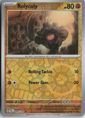 Rolycoly 093/162 Common SV05: Temporal Forces NM Reverse Holo - Image 1 of 2