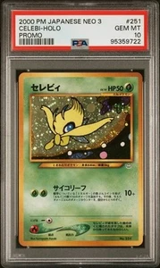 Celebi * PSA GEM MINT 10 * SWIRL Holo * Neo 3 * 2000 * Japanese Exclusive * #251 * Poke - Bild 1 von 2
