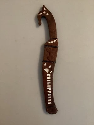 复古手工 BOLO 刀,带飞利浦斯刮刀,带漂亮的镶嵌 — 第 1/4 张图片