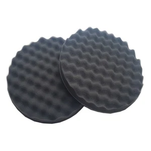 2pcs 05725 Car Foam Polishing Pads 8 Inch Round Single Sided Buffing Tool Black - Picture 1 of 12