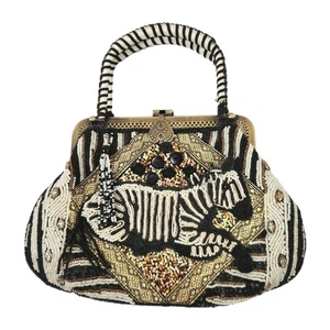 Borsa Vintage Coldwater Creek Perline Zebra Versatile Catena Tracolla Staccabile  - Foto 1 di 16