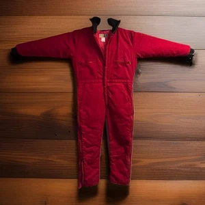 Tuta L alta WearGuard uomo 2XL isolata rossa zip cappuccio gambe davanti ++ USA EUC - Foto 1 di 12
