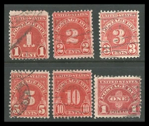 U.S.A. / 1931 / POSTAGE DUE / 1, 2, 3, 5, 10 cent + $1 / USED - Picture 1 of 1