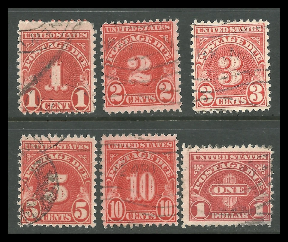 U.S.A. / 1931 / POSTAGE DUE / 1, 2, 3, 5, 10 cent + $1 / USED - Image 1 of 1