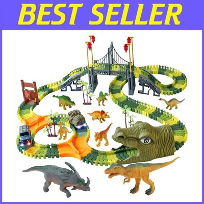 Dino World Race Track - 216pcs Set for Kids 3+ - Image 1 of 4