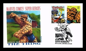 US COVER FANTASTIC FOUR THE THING MARVEL COMICS SUPER HEROES FDC COMBO - Picture 1 of 2