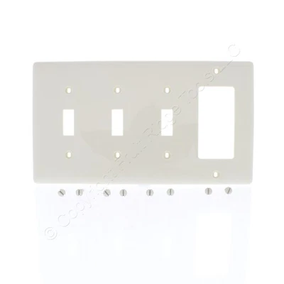 Interruptor de palanca Hubbell marfil 4 velocidades decorador/GFCI placa de pared irrompible NP326I Foto 1 de 4