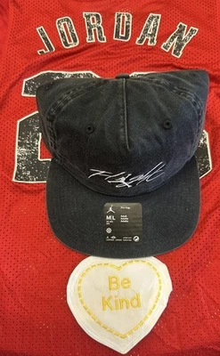 Boné ajustável Nike Air Jordan chapéu Flight Pro alça 5 painéis preto/branco tamanho M/G - Imagem 1 de 4