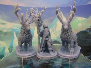 Druid Santa Claus Saint Nick w/ Reindeer Set 28mm Scale Figure RPG Fantasy Games - Picture 1 of 10