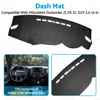 Dash Mat Microfiber Leather Black Suitable For Mitsubishi Outlander ZJ 2.0 12-21 - image 1 of 4