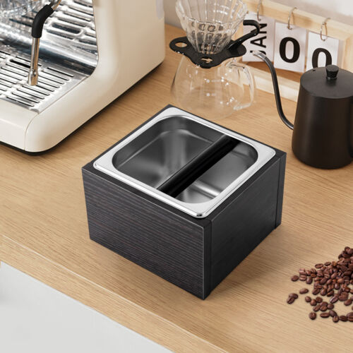 Espresso Kaffeeklopfbox Espresso Klopfbox Wooden Box Kaffeesatzbehälter Edelstah