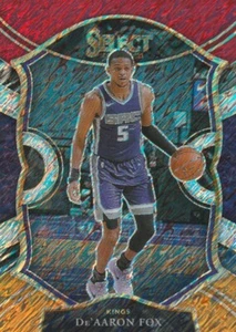 De'Aaron Fox 2020-21 Panini Select Red White Orange Flash Prizm Concourse #32 - Picture 1 of 2