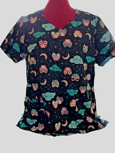 Zoe Chloe Sleepy Owls Scrubs (S) - Picture 1 of 2
