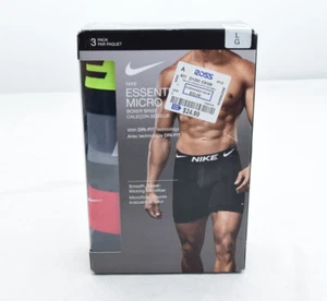 NIKE Essential Micro Herren Boxershorts 3er Pack Schwarz Größe L Neu - Bild 1 von 3