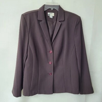 Blazer Koret Mujer 12 Marrón Sencillo Pecho 3 Botones Oficina Profesional Foto 1 de 4