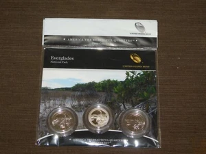 US MINT 3 COIN SET 2014 AMERICA THE BEAUTIFUL QUARTERS EVERGLADES FLORIDA - Picture 1 of 8