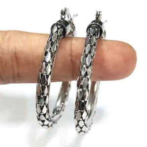 HSN Stately Steel Stainless Steel Round Hoop Earrings - Picture 1 of 6