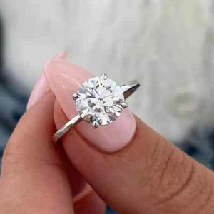 2.00CT Round Lab Grown Diamond Solitaire Engagement Ring 950 Platinum - Picture 1 of 7