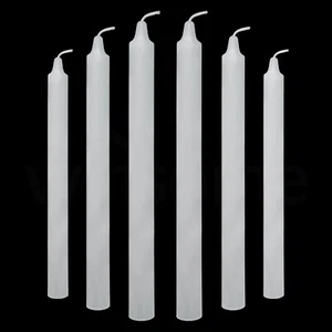 White Wax Household Candles Bulk Pack 6/12 Unscented 5 Hours Long Burning Time - Picture 1 of 10